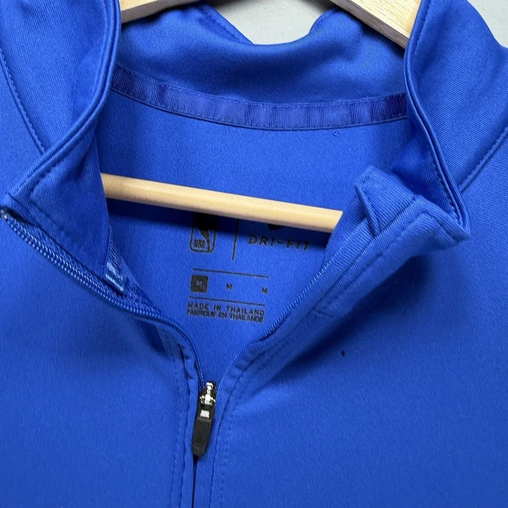 Nike Dallas Mavericks 1/4 Zip Pullover Mens Medium Blue Shirt NBA Dri Fit